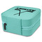 Hockey 2 Travel Jewelry Boxes - Leather - Teal - View from Rear