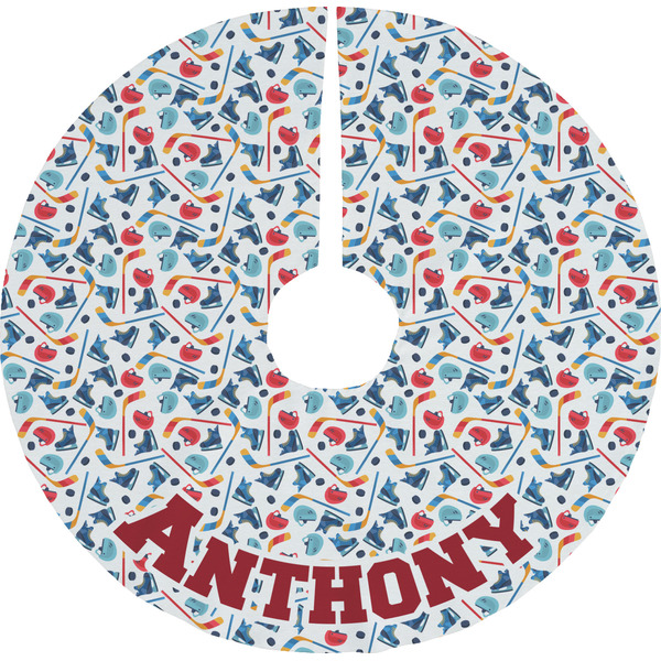 Custom Hockey 2 Tree Skirt (Personalized)