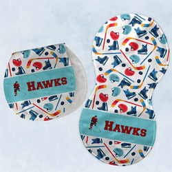 Hockey 2 Burp Pads - Velour - Set of 2 w/ Name or Text