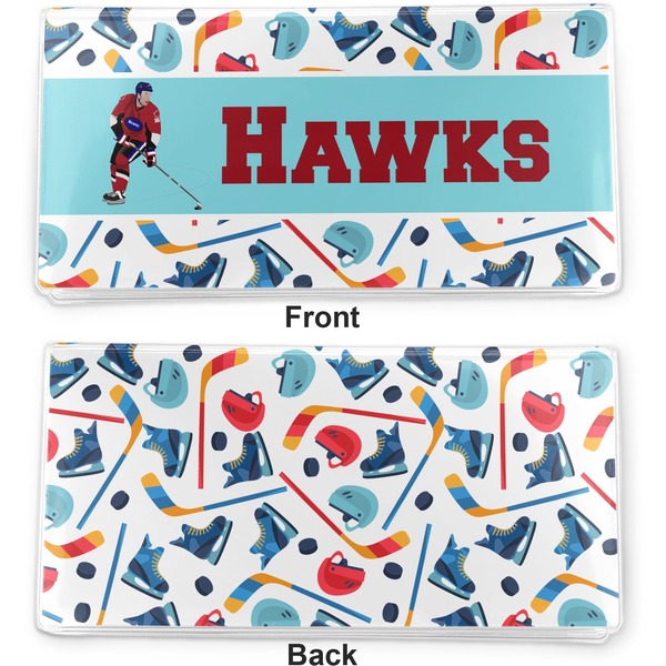 Hockey 2 Vinyl Check Book Cover - Front and Back