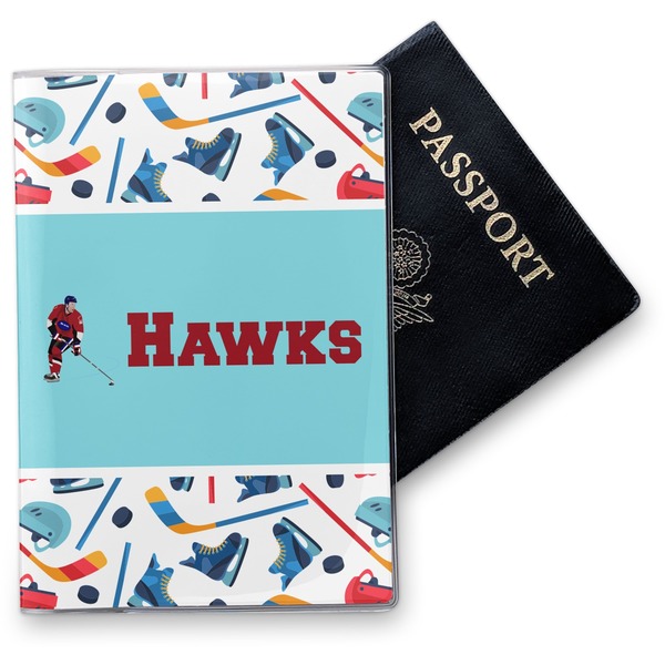 Custom Hockey 2 Vinyl Passport Holder (Personalized)