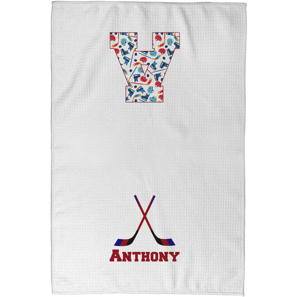 Hockey 2 Waffle Towel - Partial Print - Approval Image