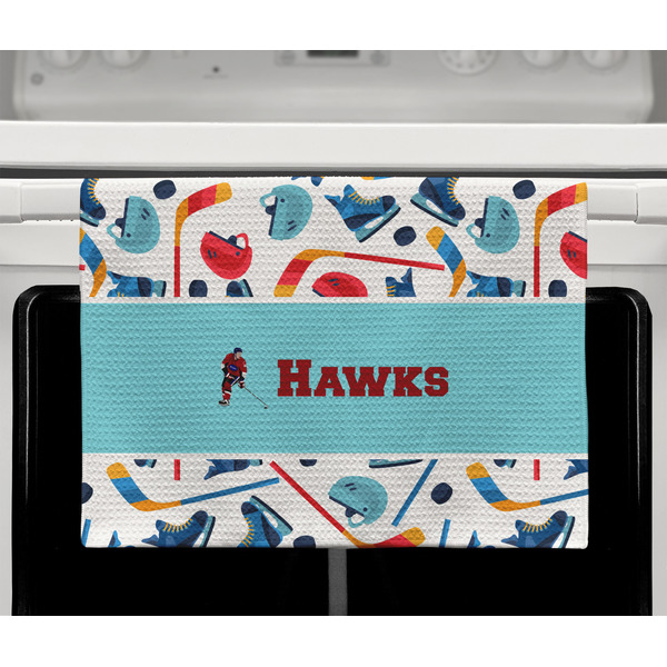 Hockey 2 Waffle Weave Towel - Full Color Print - Lifestyle2 Image