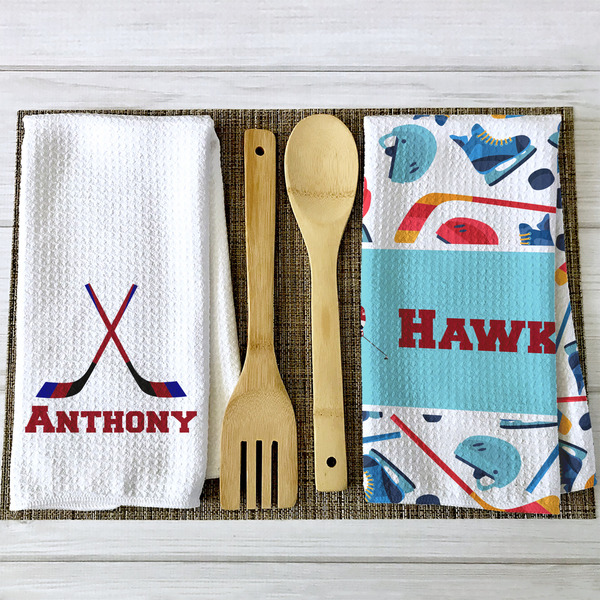 Hockey 2 Waffle Weave Towels - 2 Print Styles