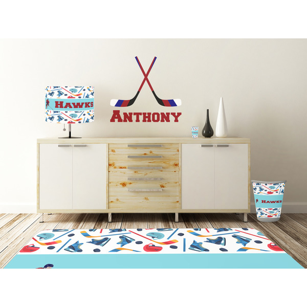 Hockey 2 Wall Graphic Decal Wooden Desk