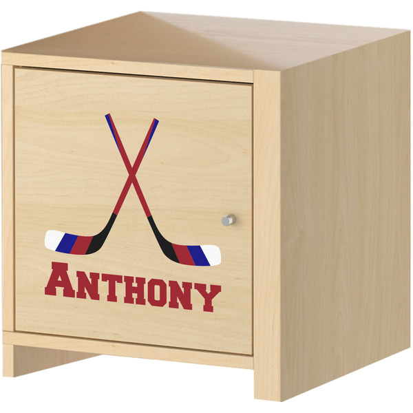 Hockey 2 Wall Graphic on Wooden Cabinet