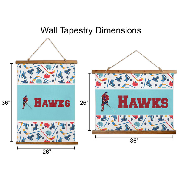 Hockey 2 Wall Hanging Tapestries - Parent/Sizing