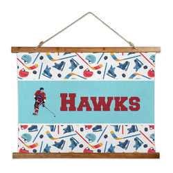 Hockey 2 Wall Hanging Tapestry - Wide (Personalized)