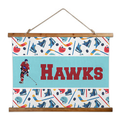 Hockey 2 Wall Hanging Tapestry - Wide (Personalized)