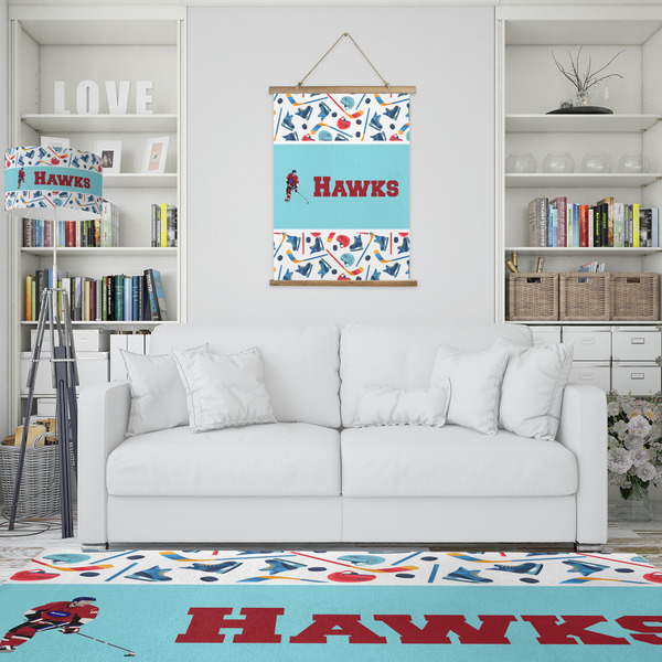 Hockey 2 Wall Hanging Tapestry - Portrait - IN CONTEXT