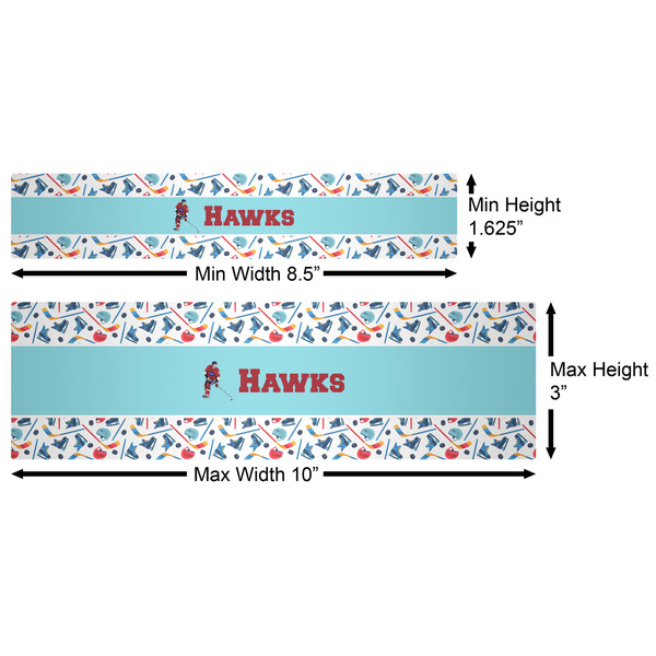 Hockey 2 Water Bottle Labels w/ Dimensions