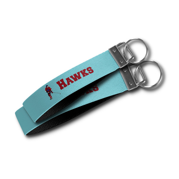 Hockey 2 Webbing Keychain FOBs - Size Comparison