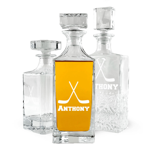 Custom Hockey 2 Whiskey Decanter (Personalized)