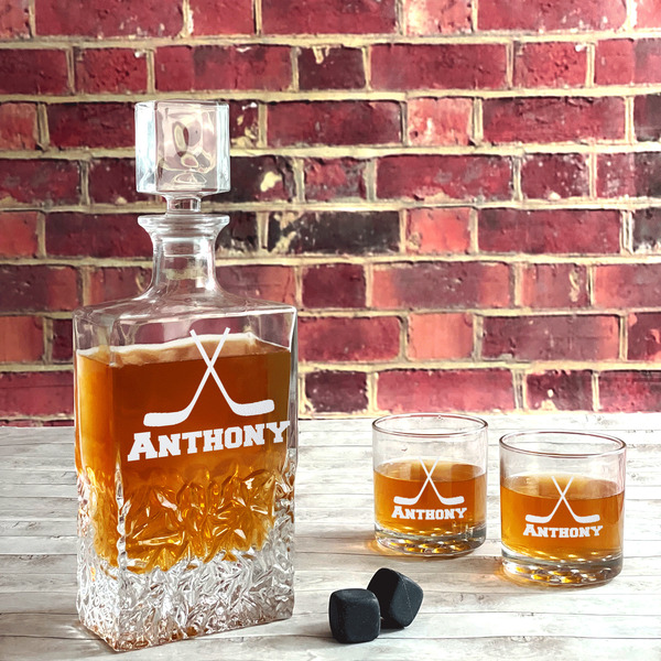 Hockey 2 Whiskey Decanters - 26oz Rect - LIFESTYLE