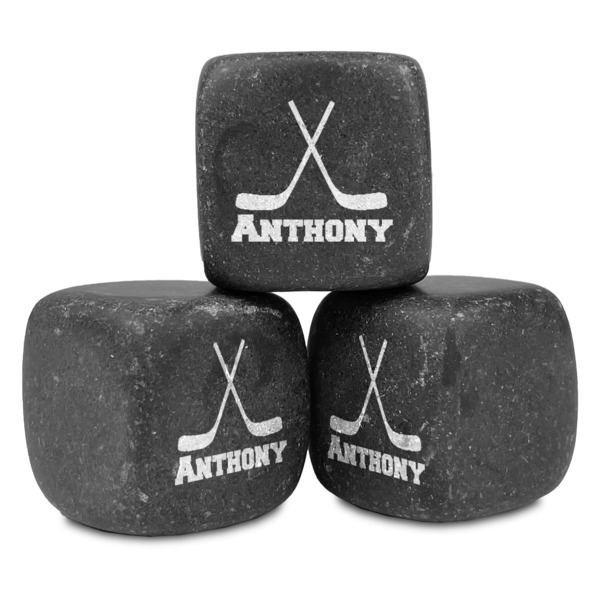 Custom Hockey 2 Whiskey Stone Set - Set of 3 (Personalized)