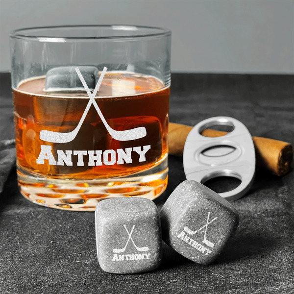 Hockey 2 Whiskey Stones - Set of 3 - In Context