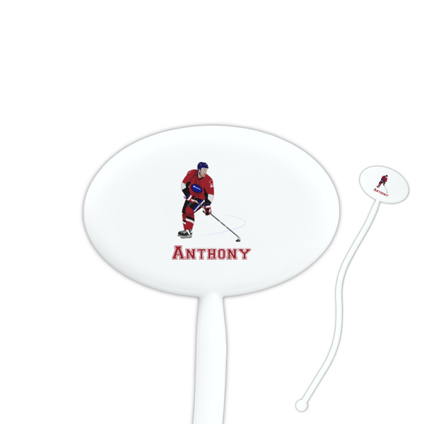 Custom Hockey 2 Oval Plastic Stir Sticks (Personalized)