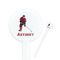 Hockey 2 White Plastic 7" Stir Stick - Round - Closeup