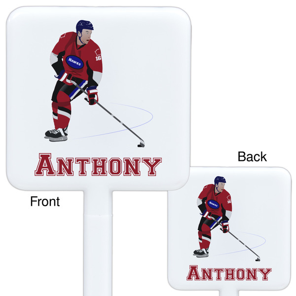 Hockey 2 White Plastic Stir Stick - Double Sided - Approval