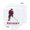 Hockey 2 White Plastic Stir Stick - Single Sided - Square - Approval