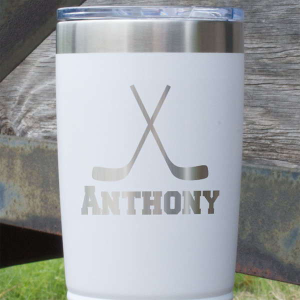Hockey 2 White Polar Camel Tumbler - 20oz - Close Up