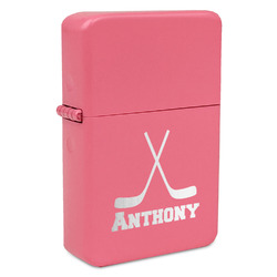Hockey 2 Windproof Lighter - Pink - Single Sided & Lid Engraved (Personalized)