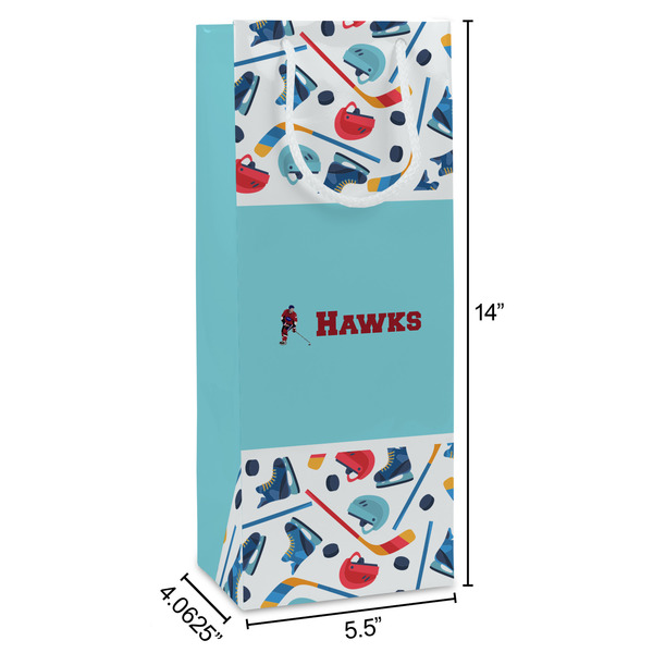 Hockey 2 Wine Gift Bag - Dimensions