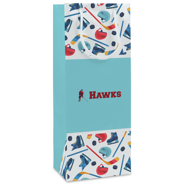Custom Hockey 2 Wine Gift Bags - Matte (Personalized)