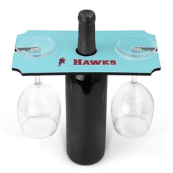 Hockey 2 Wine Bottle & Glass Holder (Personalized)