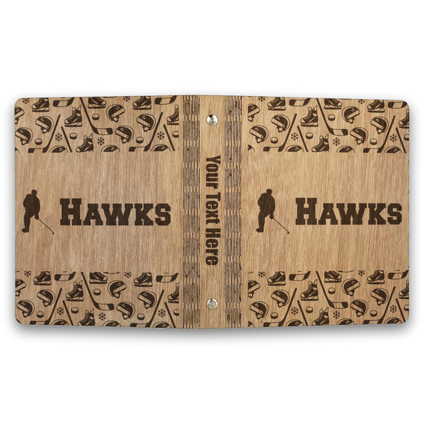 Hockey 2 Wood 3-Ring Binders - 1" Half-Letter - Approval
