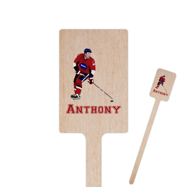 Custom Hockey 2 6.25" Rectangle Wooden Stir Sticks - Single Sided (Personalized)