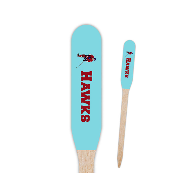 Custom Hockey 2 Paddle Wooden Food Picks - Single Sided (Personalized)