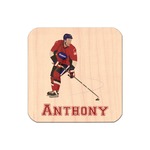 Hockey 2 Genuine Maple or Cherry Wood Sticker (Personalized)