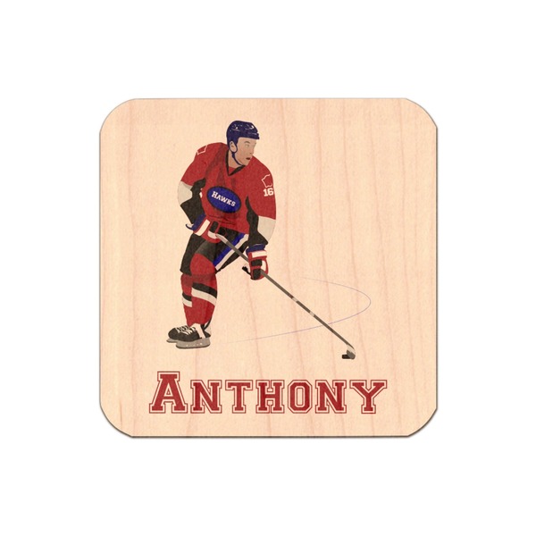 Custom Hockey 2 Genuine Maple or Cherry Wood Sticker (Personalized)