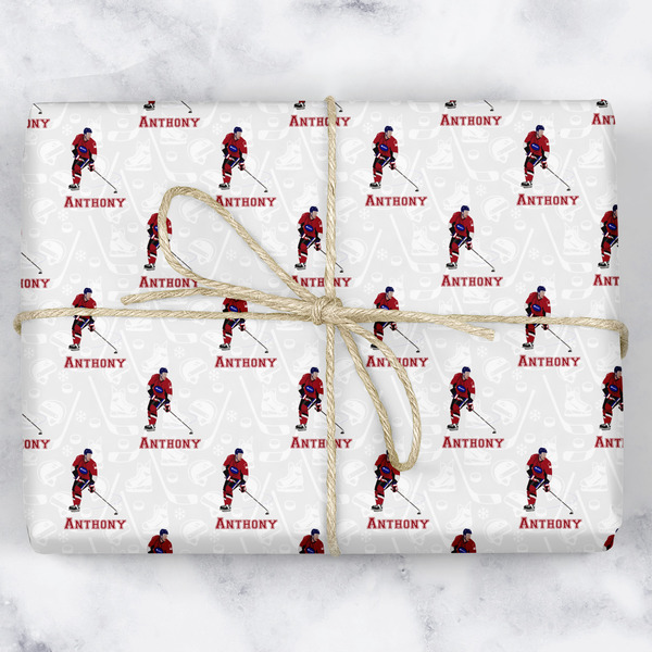 Custom Hockey 2 Wrapping Paper (Personalized)