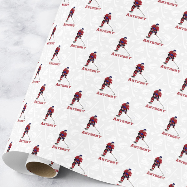 Custom Hockey 2 Wrapping Paper Roll - Large (Personalized)