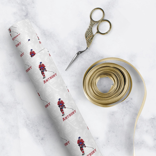 Hockey 2 Wrapping Paper Roll - Matte - In Context