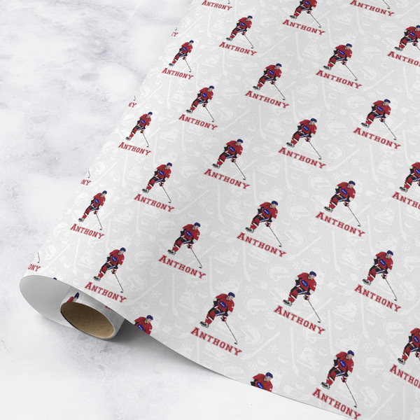 Custom Hockey 2 Wrapping Paper Roll - Medium - Matte (Personalized)