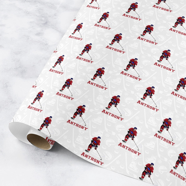 Custom Hockey 2 Wrapping Paper Roll - Medium (Personalized)