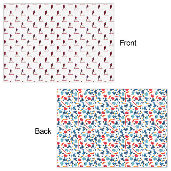Hockey 2 Wrapping Paper Sheet - Double Sided - Front & Back