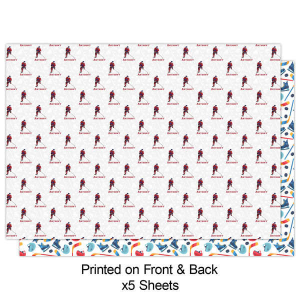 Hockey 2 Wrapping Paper Sheet - Double Sided - Front