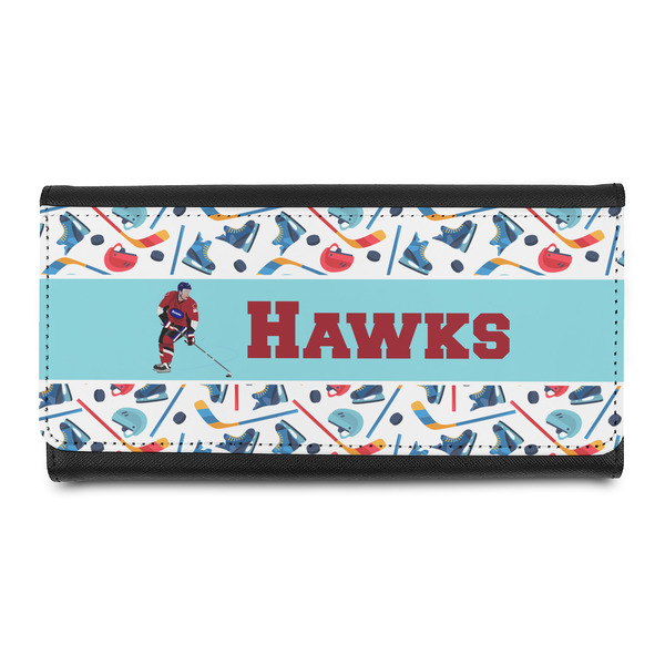 Custom Hockey 2 Leatherette Ladies Wallet (Personalized)