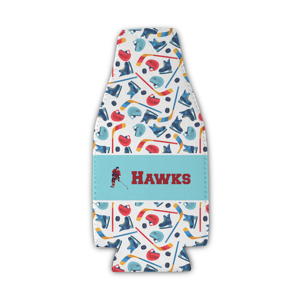 Custom Hockey 2 Zipper Bottle Cooler (Personalized)