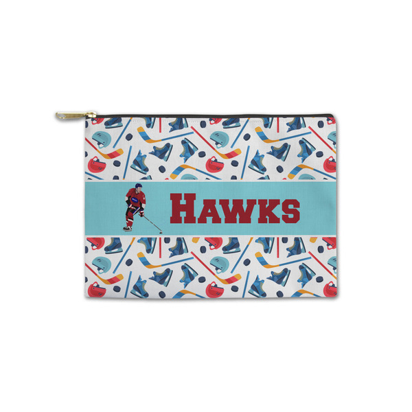 Custom Hockey 2 Zipper Pouch - Small - 8.5"x6" (Personalized)
