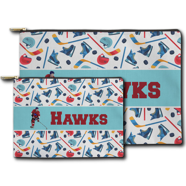 Hockey 2 Zippered Pouches - Size Comparison