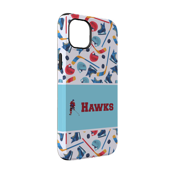 Custom Hockey 2 iPhone Case - Rubber Lined - iPhone 14 Pro (Personalized)