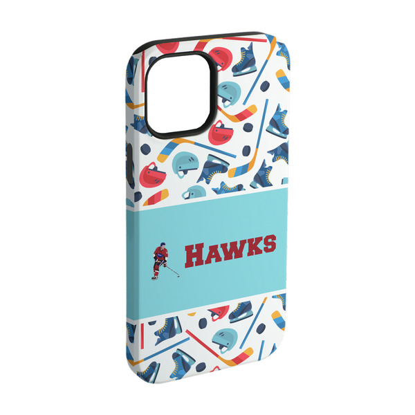 Custom Hockey 2 iPhone Case - Rubber Lined - iPhone 15 Pro (Personalized)