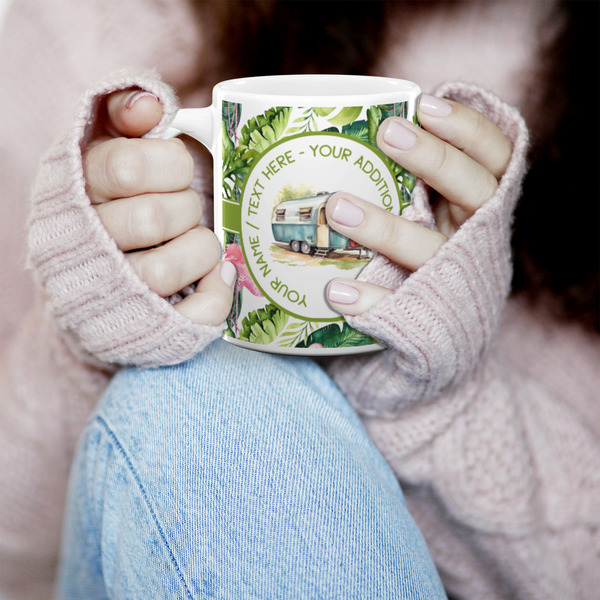 Flamingo & Camping 11oz Coffee Mug - LIFESTYLE