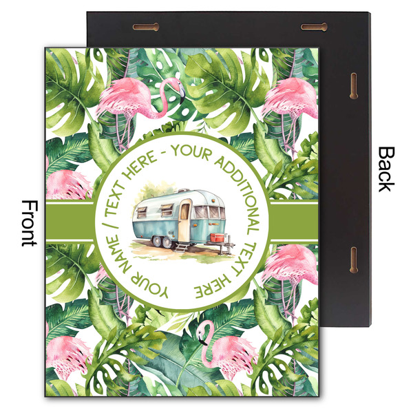 Flamingo & Camping 11x14 Wood Print - Front & Back View