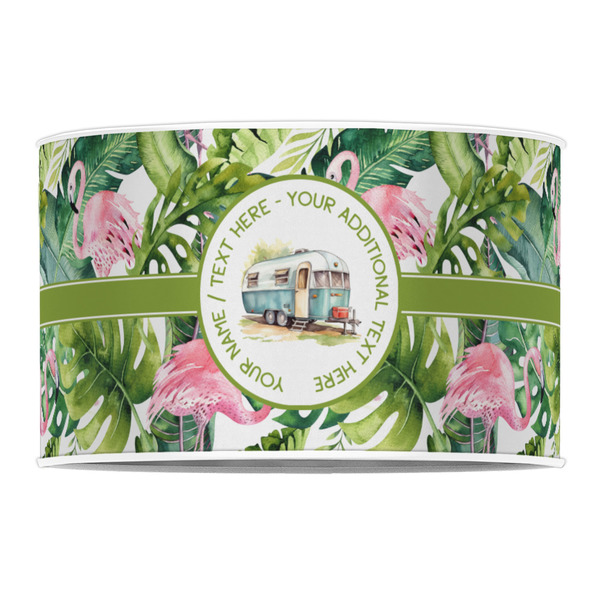 Flamingo & Camping 12" Drum Lampshade - FRONT (Poly Film)